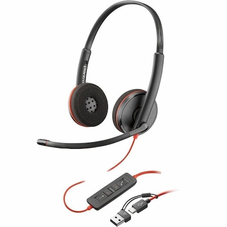 Hp POLY BLACKWIRE 3220 STEREO USB-C HEADSET +USB-C/A ADAPTER 8X228AA