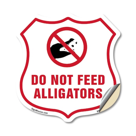 Signmission Alligator Warning Shield Sign Do Not Fee, 12 Inch X 12 Inch, Vinyl Decal SHI-D-12-355