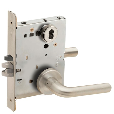 Schlage Grade 1 Entrance Office Mortise Lock, SFIC Prep Less Core, 02 Lever, A Rose, Satin Nickel Plated Cl L9050B 02A 619