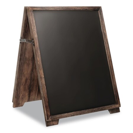 Excello Global Products Desktop A-Frame Chalkboard, Black Surface, Brown Wood Frame, 13 x 14.5 x 17 EGP-HD-0547