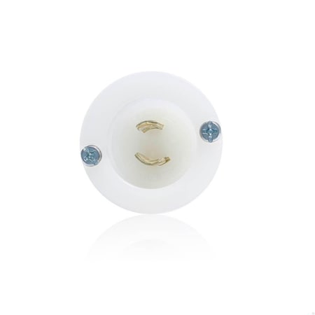 Leviton Midget Flanged Locking Inlet, 15 A, 125V AC, 2 Pole, Screw Terminals, White ML1-PB