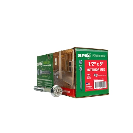 Spax 1/2 in x 5 in Interior Structural Wood Lag Screws Powerlags Hex Head Hex, 25PK 4571011201275