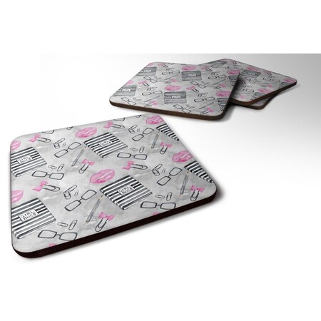Carolines Treasures Watercolor Girl Boss Journaling Foam Coaster, Set of 4 BB7545FC