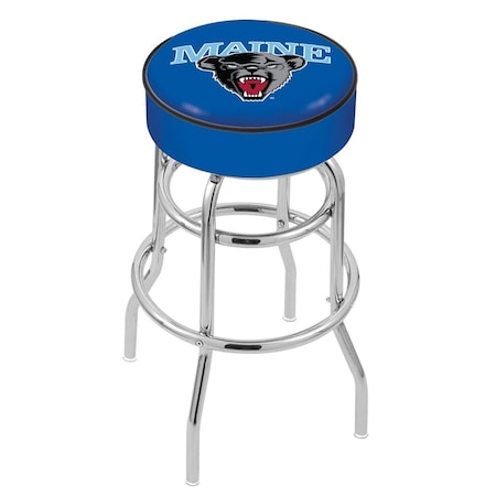 Holland Bar Stool Co 25" 4" Maine Cushion Seat, Double-Ring Chrome Swivel Bar Stool L7C125MaineU