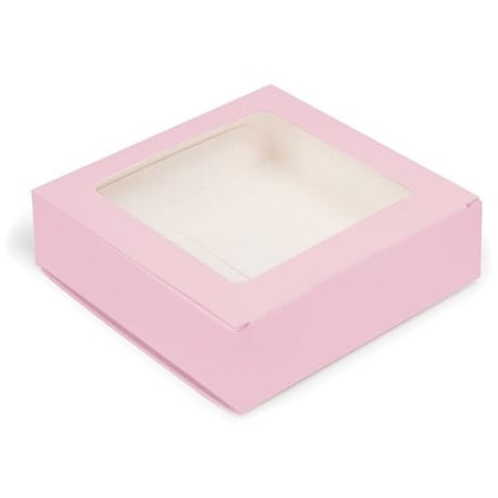 Nashville Wraps Pink Window Candy Truffle Boxes, 5-1/2X5-1/2X1-1/2, Holds 9-12, 25PK TCW55P