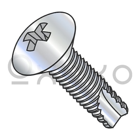Oxoxo 6-32X1/2 Phillips Oval Thread Cutting Screw Type 23 Fully Threaded Zinc And Bake, 10000PK 426137