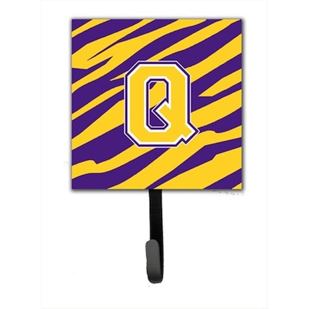 Carolines Treasures Initial Q Tiger Stripe - Purple Gold Leash Holder Or Key Hook CJ1022-QSH4