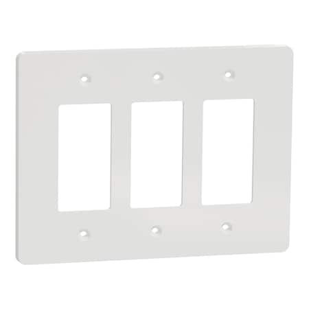 Square D Cover Frame, X Series, 3 Gangs, White, Number of Gangs: 3 Plastic, Matte Finish, White SQWS141003WH