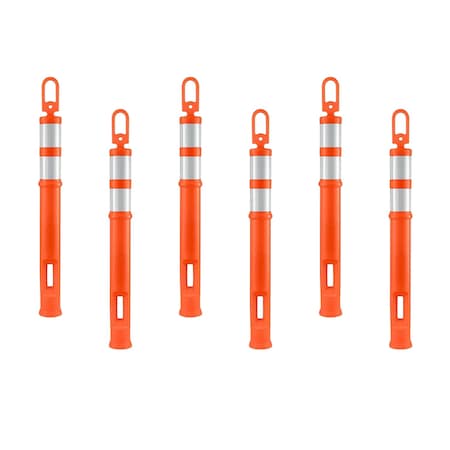 Xpose Safety 6 Pack 42in Ring Loop Orange Traffic Delineator Post, 6PK DLR-ORG-42-6-X-S