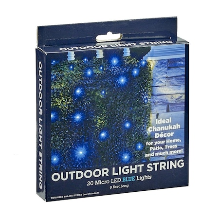 Rite Lite 8 ft. 20 Blue Micro Chanuka LED Outdoor Light String with Battery B-HL-600