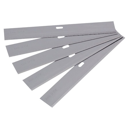 Qep Razor Scraper Replacement Blade, 4 in W, Stainless Steel, 5PK 62901