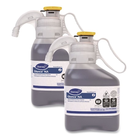 Diversey Glance NA Glass and Multi-Surface Cleaner SC, 1.4 L, SmartDose, 2PK 101106662