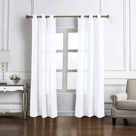 Rt Designers Collection 90 in. Cole Textured Grommet Panel, White PNC36897