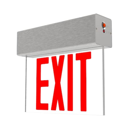Exitronix 900EX Series LED Edge-Lit Exit Sign, Aluminum Housing, Red/Green Panel 902EX-U-LB-GC-WH