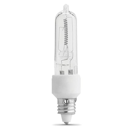 Feit Electric BPQ100/CL/MC Halogen Bulb, 100 W, Candelabra E11 Lamp Base, T4 Lamp, 3000 K Color Temp BPQ100/C/MC/RP