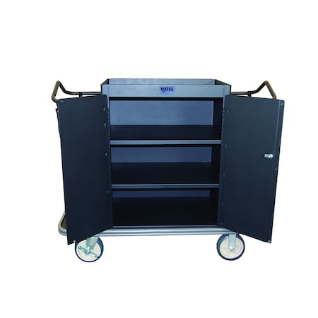 Royal Basket Trucks Housekeeping Cart, 47" H, 8" Caster G55-KKX-M3C-2LN