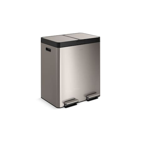 Kohler 82-liter stainless steel dual-bin step trash can 23828-ST