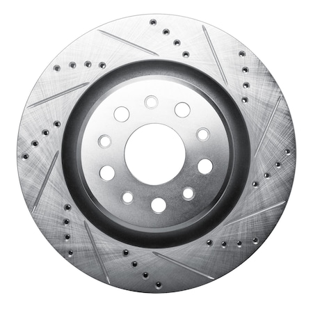 Dynamic Friction Co DFC Brake Rotor - Drilled and Slotted - Silver 631-79010R