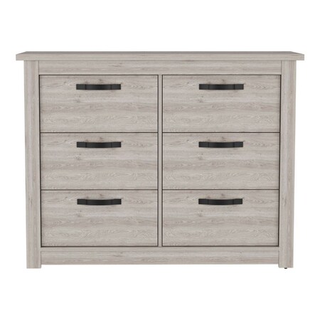 Homeroots 47" Gray Wood Six Drawer Double Dresser 477760