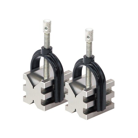 Hhip 1-5/8 X 1-1/4 X 1-1/4 Steel Multi-Use V-Blocks & Clamps Set 3402-0111