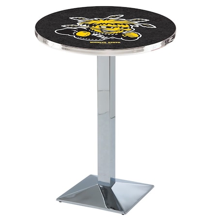 Holland Bar Stool Co 36" Chrome Wichita State Pub Table, 36" dia. Top L217C3636WichSt