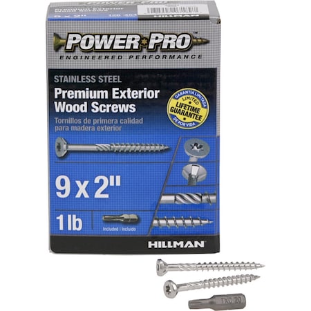 Hillman Power Pro No. 9 Ga. X 2 in. L Stainless Steel Star Flat Head Exterior Deck Screws 1 lb 126 p 48621V4