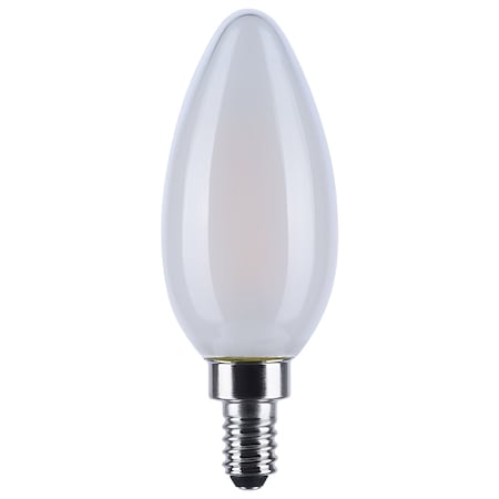 Satco 4.5W LED B11, 3000K-2000K Warm Dimming, Candelabra Base, Frost S12158