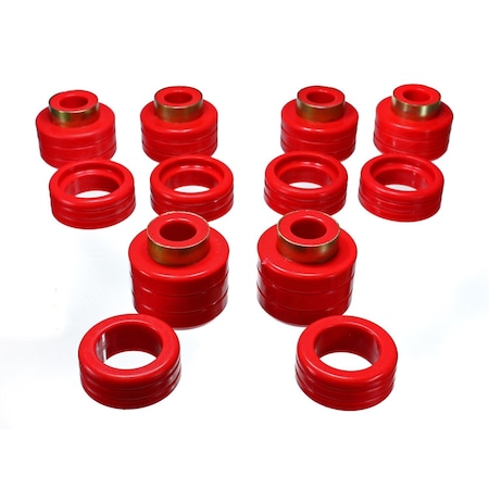 Energy Suspension Body Mount Bushings, Red; Polyurethane 3.4123R