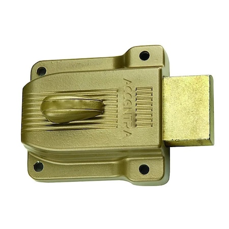 Assa Abloy Accentra Rim Lock, Heavy-Duty, Brass-Plated Finish, Keyed Different 112