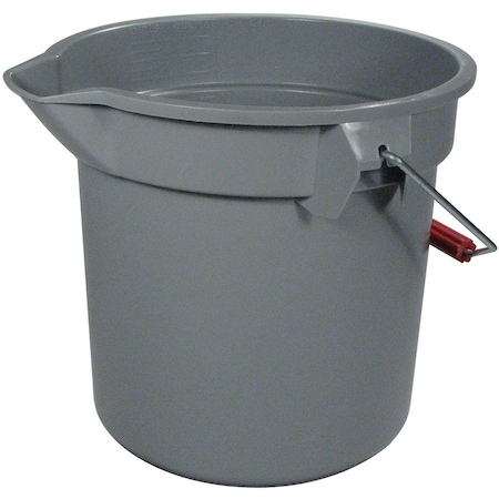 Rubbermaid Roughneck 261400GRAY Bucket with Pour Spout, 14 qt Capacity, 12 in Dia, Polyethylene, Gray FG261400GRAY