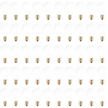 Bulbrite Incandescent Dimmable 10W Globe G12 Bulbs, White, Candelabra E12 Screw Base, 2700K, 50PK 861237