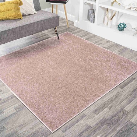Jonathan Y Haze Solid Low-Pile Pink 7 ft Square Area Rug SEU100P-7SQ