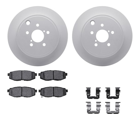 Dynamic Friction Co DFC GEOSPEC Coated Rotors with 5000 Brake Pads - Ceramic and Hardware 4512-13066