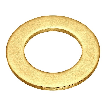 Zoro Select Flat Washer, For Screw Size 11/8 in , Brass Plain Finish, 2 PK WASB81NBR