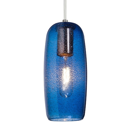Besa Lighting Besa Pinot 9 Pendant, Blue Bubble, Satin Nickel Finish, 1x 60W MAX E26 Base 1JT-PINOT9BL-SN