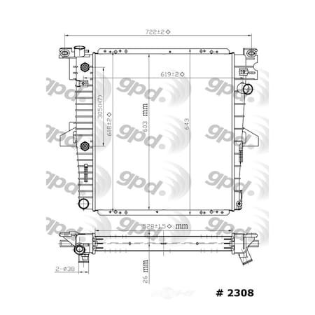Global Parts Distributors Radiator 2308C