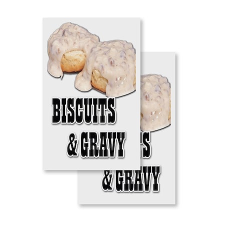 Signmission Biscuits & Gravy, Vinyl Decals Only 24 Inch x 36 Inch, Vinyl Decal, 2PK DSB-2436-2PACK-Biscuits & Gravy