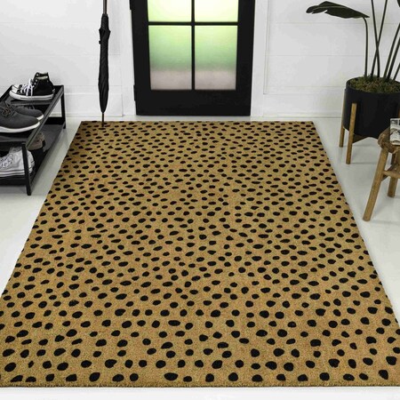 Jonathan Y Peater Classic Casual Commercial Natural Coir Natural/Black Dot 5 ft. x 8 ft. Area Rug NRF106A-5