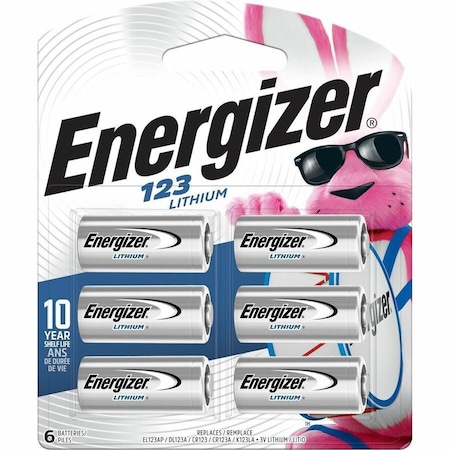 Energizer 123 Batteries, 6 Pack - For Multipurpose - 3 V DC - 6 EL123BP-6