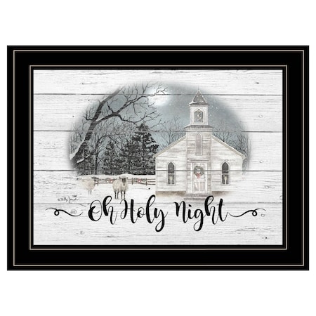 Homeroots OH HOLY Night 3 Black Framed Print Wall Art 406705