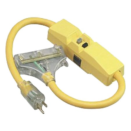 Southwire GFCI, Yellow, 3 ft, 3 Outlet, 12 AWG 30040008-6