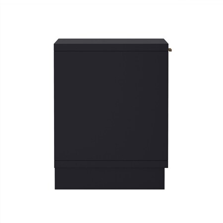 Manhattan Comfort Elara 18 in Solid Wood Nightstand in Black (1-Drawer) NS1794-2
