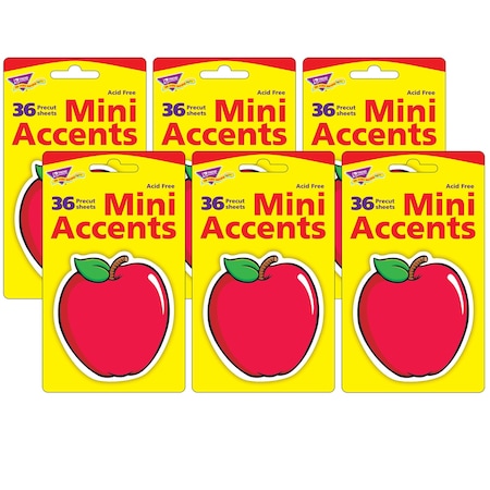 Trend Apple Mini Accents, 36-Piece Set, 6PK T10501