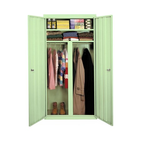 Steel Cabinets Usa Storage Cabinet, 72 in H, 36 in W, Pastel Green, 2 Shelves W-367224DS-PT GRN
