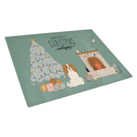 Carolines Treasures Cavalier Spaniel Christmas Everyone Glass Cutting Board - Large CK7621LCB