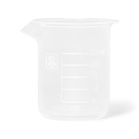 United Scientific Beakers, Wide Spout, Polypropylene, 25 mL, Autoclavable, Raised Graduations, 12 PK 11110