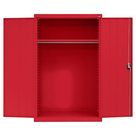 Sandusky Lee Wardrobe Storage Cabinet, 72 in H, 46 in W, 24 in D, Recessed, Keyed, Red, 1 Shelves EAWR462472-01
