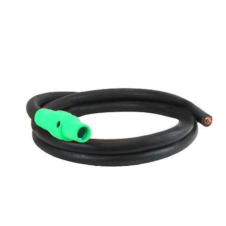 Power Assemblies Type W Pigtail 400A 4/0 AWG Series 16 Female Camlock to Blunt 10 ft, Green 40TW16010FBG