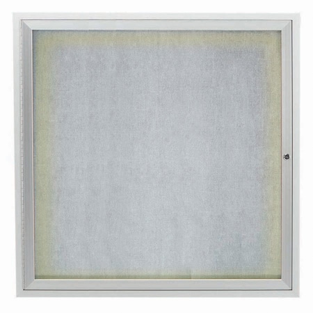 Aarco Outdoor Illuminated Enclosed Bulletin Board w/ Al Frame, Neutral Clear Satin Anodized Al, 36''Hx36''W ODCC3636RI