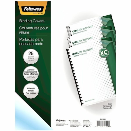 Fellowes Binding Cover, 8-3/4x11-1/4", 7.5 mil, PK25 52309